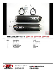 M4 Exhaust Bolt-On System with Dual Carbon Fiber Canisters - SU9634