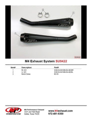 M4 Exhaust Slip-On System with Twin Black Retro-Drag Canisters - SU9422