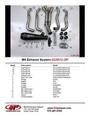 M4 Exhaust Full System with Black GP Canister 2007-08 Suzuki