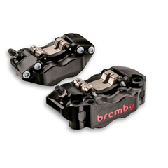 Brembo Caliper, Right, P4 30/34mm, GP4-RB, 2-Pin, Billet 2-Piece, 100mm Radial Mount, Hard-Anodized Black