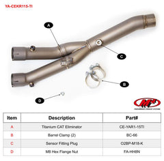 M4 Exhaust Titanium CAT Eliminator - YA-CEKR115-Ti