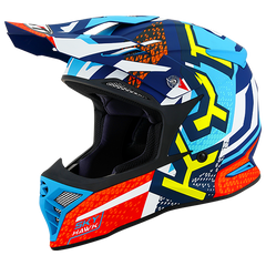 KYT Skyhawk Helmet - Hyperflow Matte Blue/Red