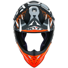 KYT Skyhawk Helmet - Hyperflow Matte Grey/Orange