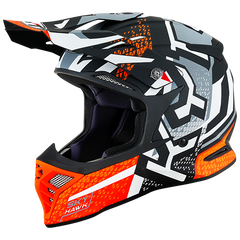 KYT Skyhawk Helmet - Hyperflow Matte Grey/Orange