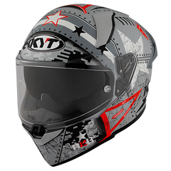 KYT R2R Graphic Helmet - Assault Matte Silver