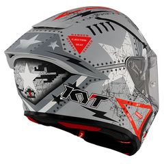 KYT R2R Graphic Helmet - Assault Matte Silver