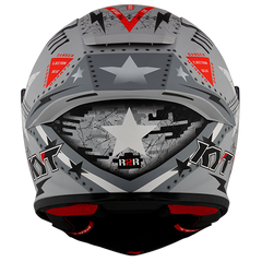 KYT R2R Graphic Helmet - Assault Matte Silver