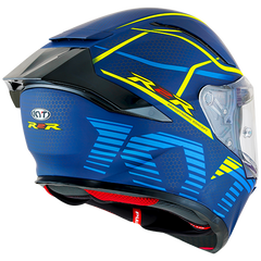 KYT R2R Graphic Helmet - Concept Matte Blue/Yellow