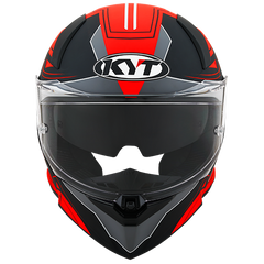 KYT R2R Graphic Helmet - LED Matte Black/Red
