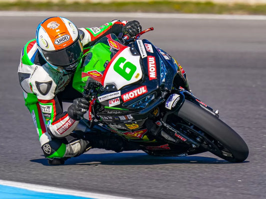 The first World title for Carbonin with Jeffrey Buis winning the WorldSSP300 class
