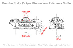 Brembo P4 34mm, M4, Cast Monobloc, 108mm Radial Mount, Front, Black w/ Red Lettering