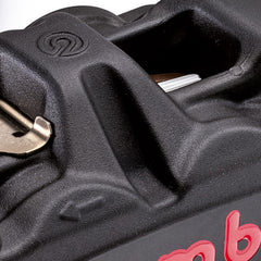 Brembo P4 34mm, M4, Cast Monobloc, 108mm Radial Mount, Front, Black w/ Red Lettering