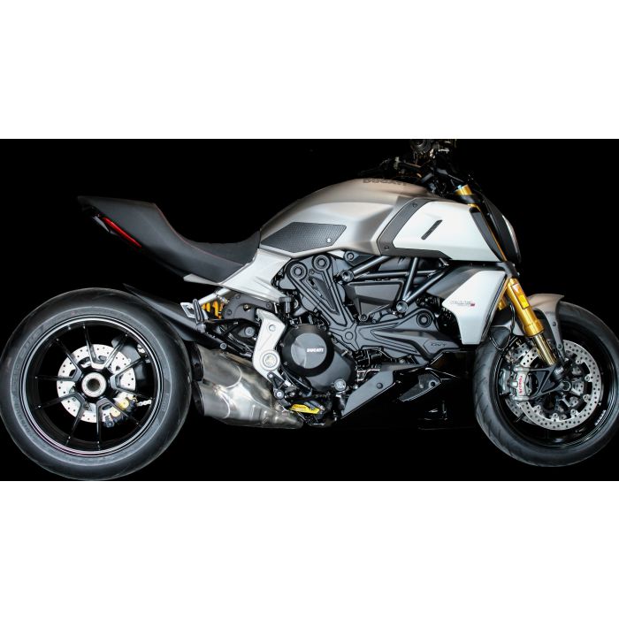 TechSpec DUCATI DIAVEL  (2019-Current) Snake Skin Tank Grips: Free Center Tank Protector 90 Included