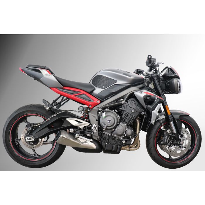 TechSpec TechSpec SnakeSkin Tank Grips – Triumph Street Triple S/R/RS & Daytona 675 (2013–2022) + Free Center Tank Protector 2