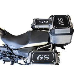 TechSpec PANNIER LID GUARDS, BMW R 1200/1250 GS (2014 - CURRENT), BLACK on GRAY, COMBO KIT, RIGHT, LEFT & TAIL