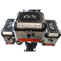 TechSpec PANNIER LID GUARDS, BMW R 1200/1250 GS (2014 - CURRENT), BLACK on GRAY, COMBO KIT, RIGHT, LEFT & TAIL