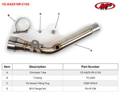 M4 Exhaust Universal Catalytic Converter Removal Tube - CE-KAZX10R-21SS