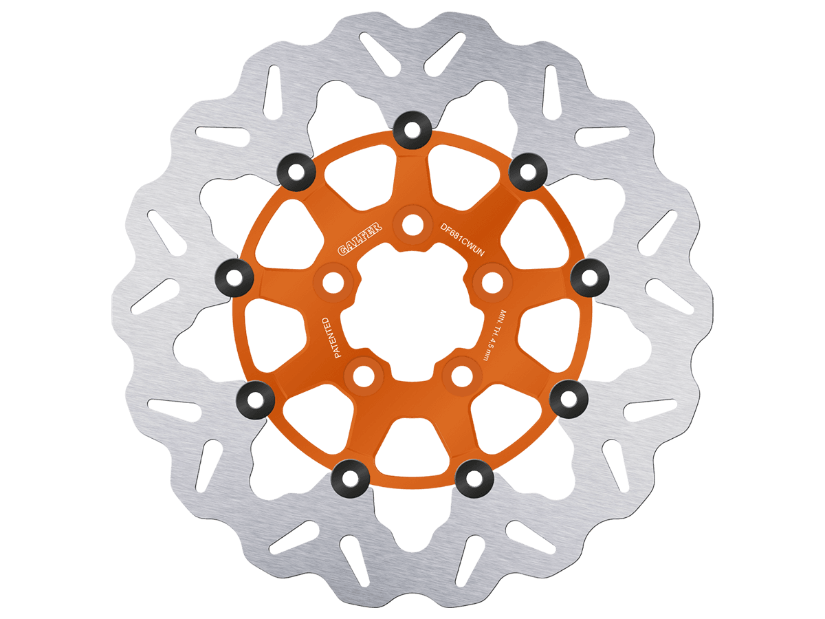 Galfer Harley Davidson FXD Dyna Rear Brake Billet Floating Rotor (Orange) (00-12)