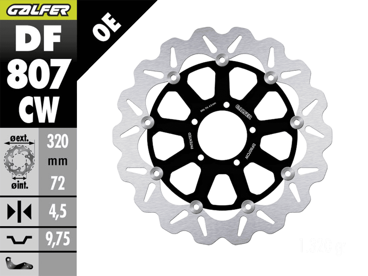 Galfer Ducati Monster 821 Front Brake 320mm Floating Rotor (16-21)