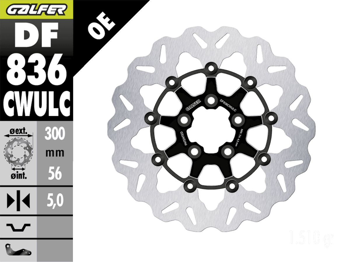 Galfer Harley Davidson Road King Rear Brake Billet Floating Rotor (Contrast Bright) (16-19)