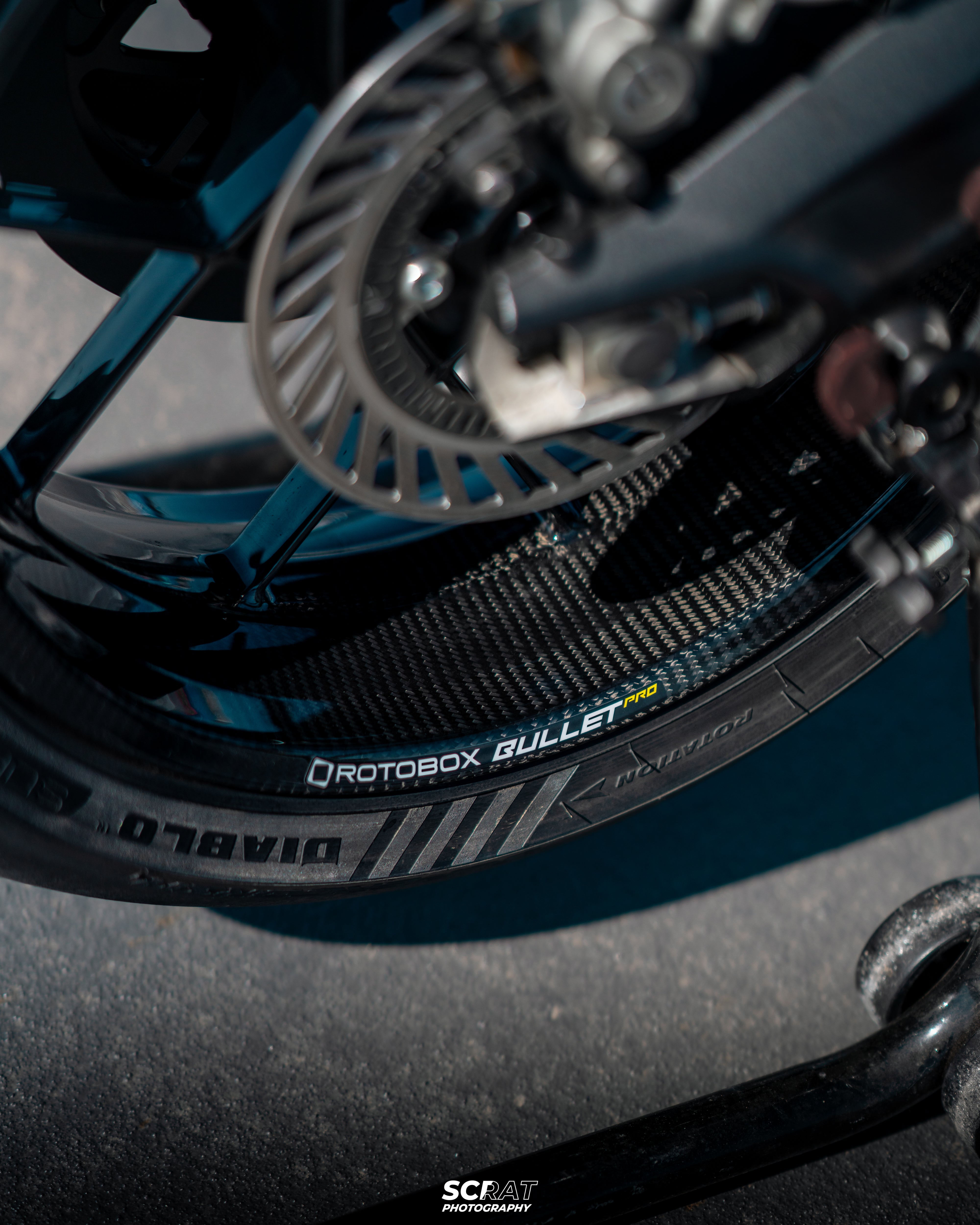 mounted on bike  rotobox bullet pro in gloss clear