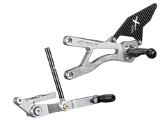 Extreme Components Rearset Yam R6 06-21 STD/GP Silver w carbon heel