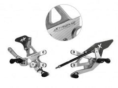 Extreme Components Rearset RSV4 09-16 GP shift Silver with carbon heel