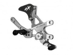 Extreme Components Rearset RSV4 09-16 STD shift Silver w carbon heel