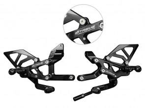 Extreme Components rearset V4 & streetfighter STD/GP black w alum heel