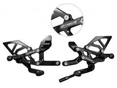 Extreme Components rearset V4 & streetfighter STD/GP black w alum heel