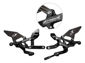 Extreme Components rearset V4 & streetfighter STD/GP black w carbon