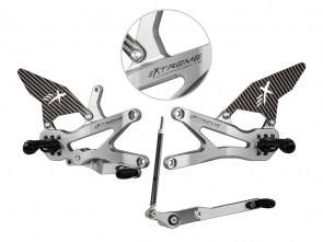 Extreme Components Rearsets CBR1000RRR 2020 GP silver w carbon heel