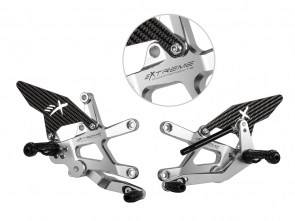 Extreme Components rearsets ZX10R 16-21 GP Shift silver w carbon guard