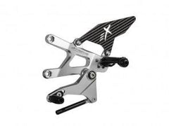 Extreme Components rearsets ZX10R 16-21 STD Shift Silver w carbon heel