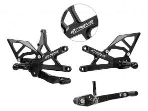 Extreme Components Rearset GSXR 1000 17-21 STD/GP Black w Alum heel