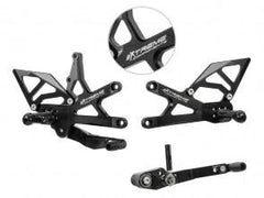 Extreme Components Rearset GSXR 1000 17-21 STD/GP Black w Alum heel