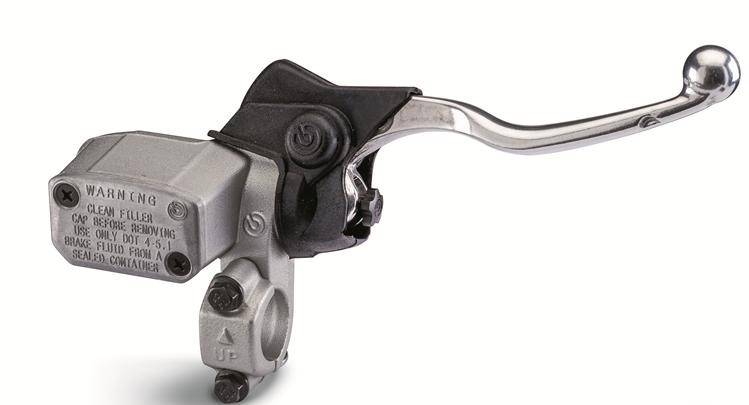 Brembo Master Cylinder, Brake, PS 10x16, w/ Integrated reservoir, MX, Off-Road, Cast, Axial, Front, Silver