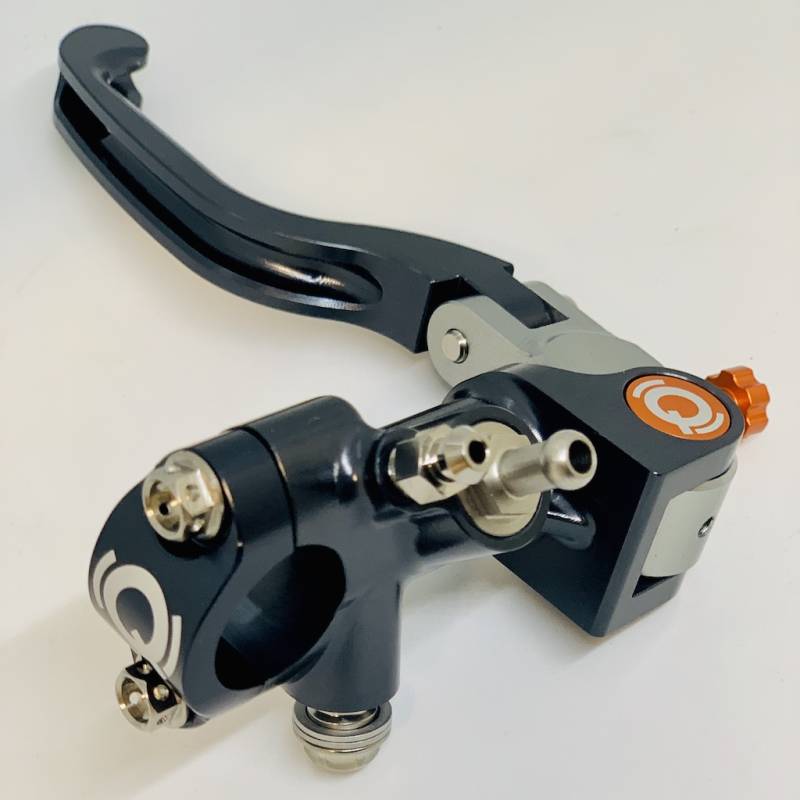 Motorcycle Rear Brake Master Pump Kit - 7/8" Aluminium Alloy Thumb Brake Lever & Cylinder With Mounting Bracket, Universal Fit