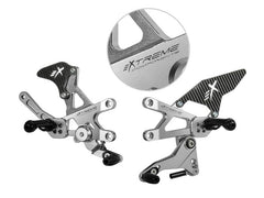 Extreme Components Rearset RSV4 17-20 STD shift Silver w carbon heel