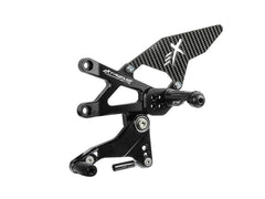 Extreme Components Rearset RSV4 09-16 STD shift black with carbon heel