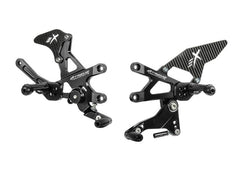 Extreme Components Rearset RSV4 09-16 STD shift black with carbon heel