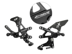 Extreme Components Rearset RSV4 09-16 STD shift black with carbon heel