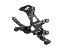 Extreme Components Rearsets RSV4 09-16 GP shift black with carbon heel