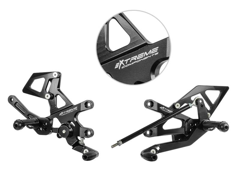 Extreme Components Rearsets RSV4 09-16 GP shift black with alum heel