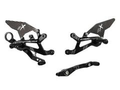 Extreme Components Rearset BMW S1000RR 15-19 STD/GP black w carbon