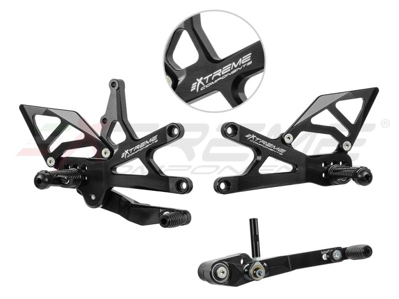 Extreme Components GP EVO Rearsets Kit STD And Reverse Shifting  Aluminium Black Heel SUZUKI GSXR 1000 (2017/2022)