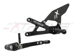 Extreme Components GP EVO Rearsets Kit STD And Reverse Shifting Carbon Fiber Black Heel (SHIFT ROD FOR QUICKSHIFTER)  SUZUKI GSXR 1000 (2017/2022)