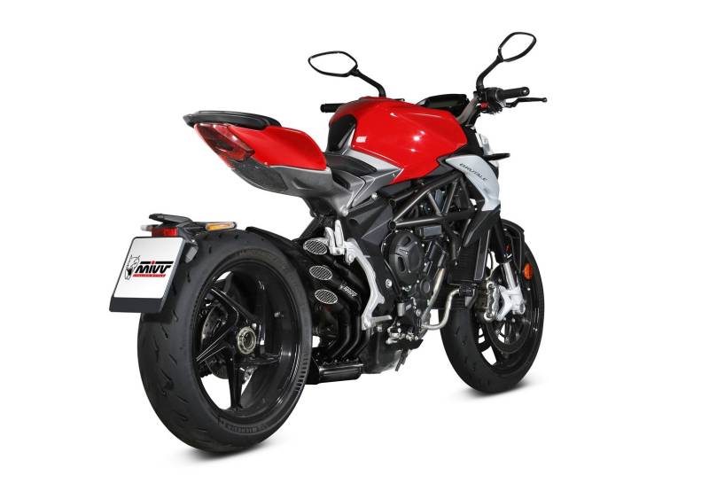MIVV Slip-on Speed Edge Black Stainless Steel Exhaust For MV AGUSTA BRUTALE 800 RR 2017 - 2020