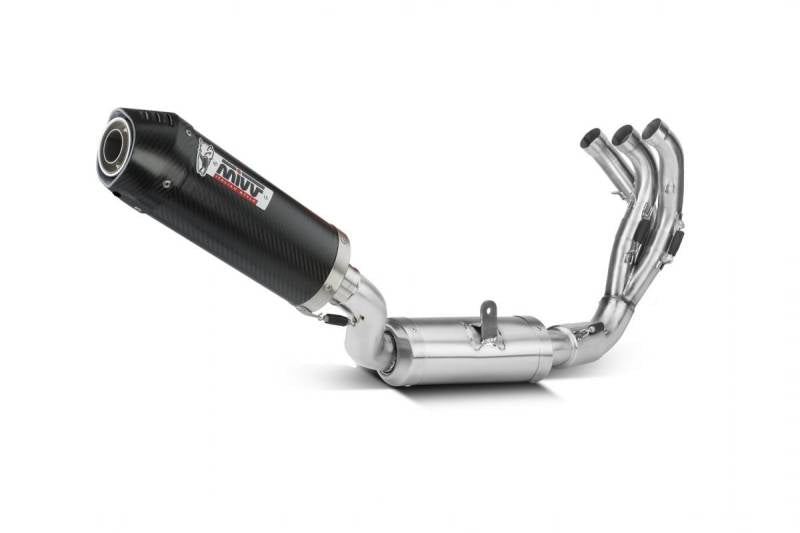 MIVV Oval Carbon With Carbon Cap Full System Exhaust For YAMAHA Tracer 9 / GT 2021 - 2022