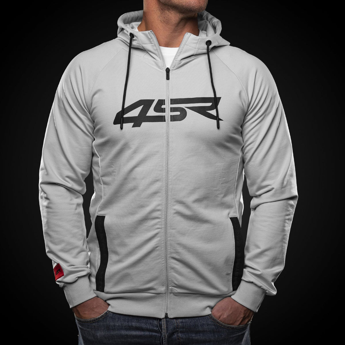 4SR Hoodie Logo Zip Grey